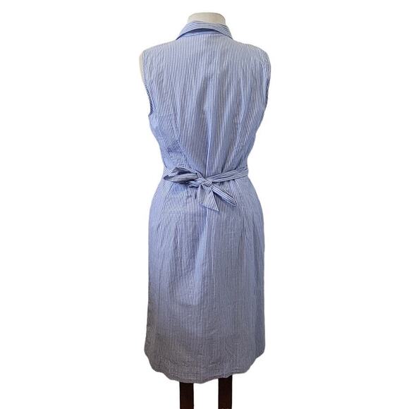 Vintage NWT J. Crew Ruffled Collared Tie Waist Button Front Cotton Dress  Size 8 - Picture 3 of 9